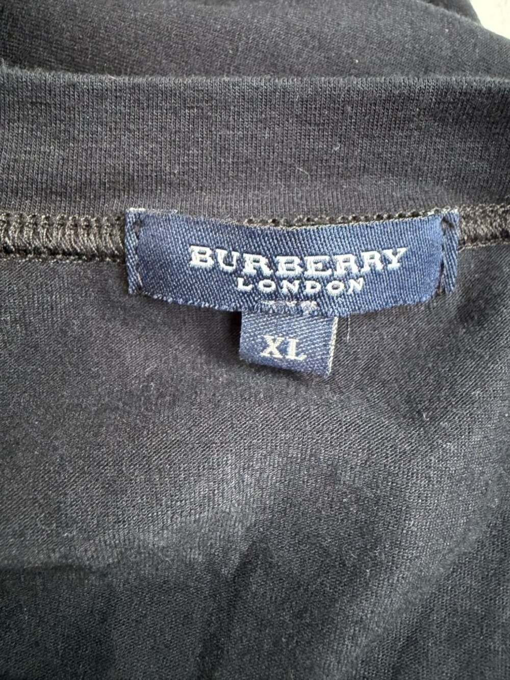 Burberry London Men’s Black Long Sleeve T-Shirt Nova Check Shoulder Patch XL - Picture 4 of 9